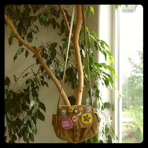 Fossil Crossbody Bag With Punk Style Pins